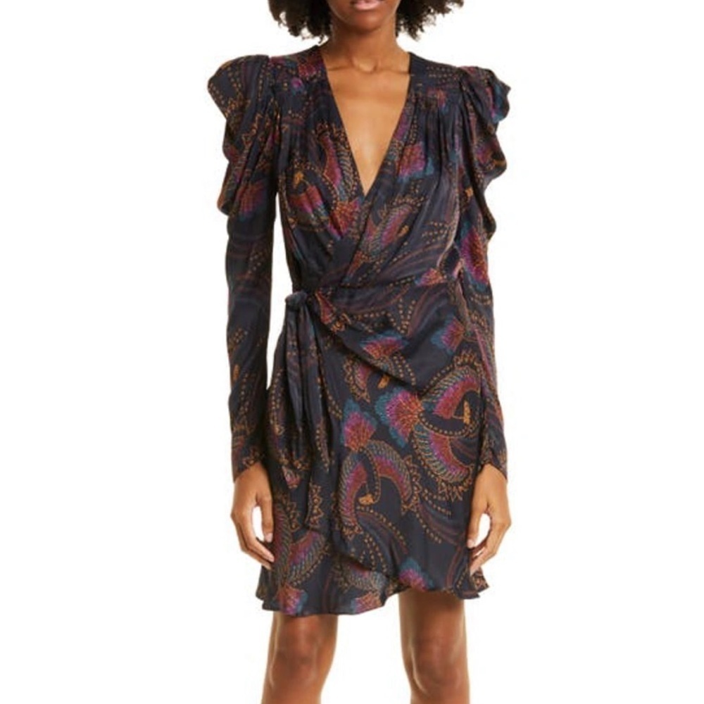 Farm Rio- NWT Sequin Multicolored Toucan Longsleeve Mini Dress